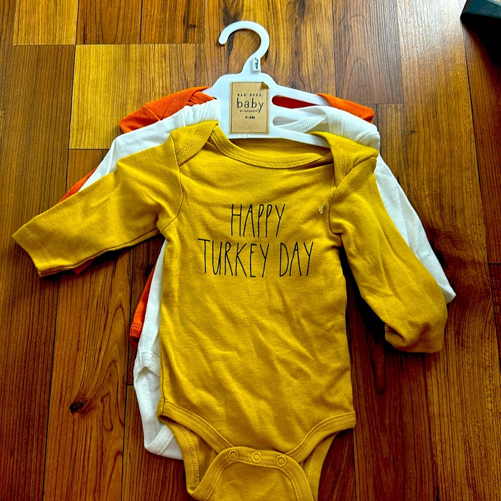 Baby 0-3 Months, Rae Dunn Thanksgiving Onesis
